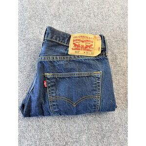 Levi's 501 Straight Leg Mens W31 L30 Dark Wash Button Fly Classic Denim Jeans